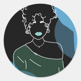 Pegatina Redonda she - negativo