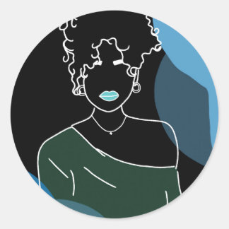 Pegatina Redonda she - negativo