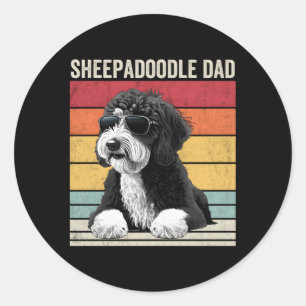 Pegatina Redonda Sheepadoodle Dad
