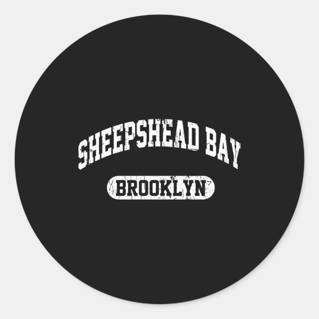 Pegatina Redonda Sheepshead Bay Brooklyn  (Anverso)