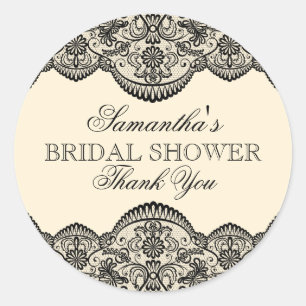 Pegatina Redonda Sheer Lace Bridal Shower