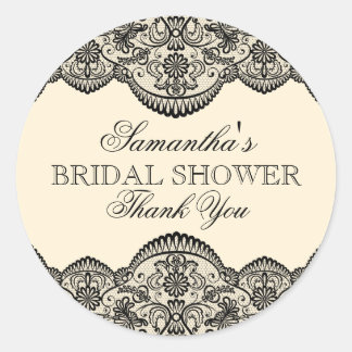 Pegatina Redonda Sheer Lace Bridal Shower