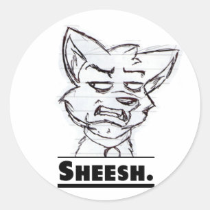 Pegatina Redonda Sheesh. Pegatina.