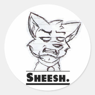 Pegatina Redonda Sheesh. Pegatina.
