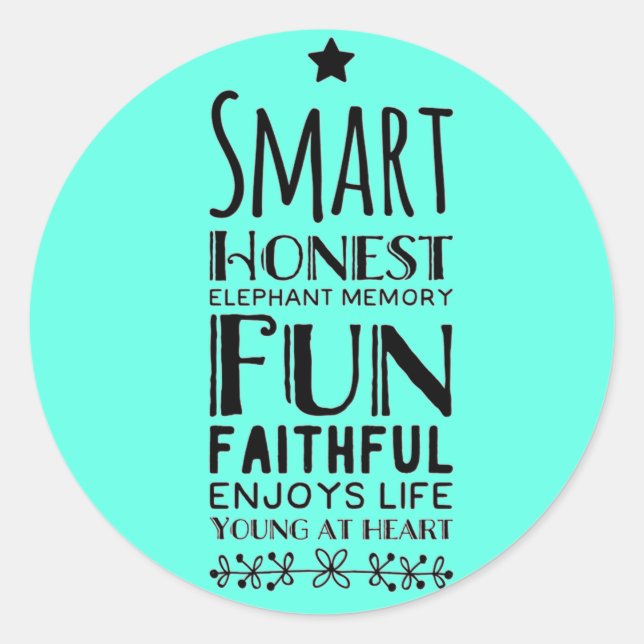 Pegatina Redonda Sheffey Acronym (Anverso)