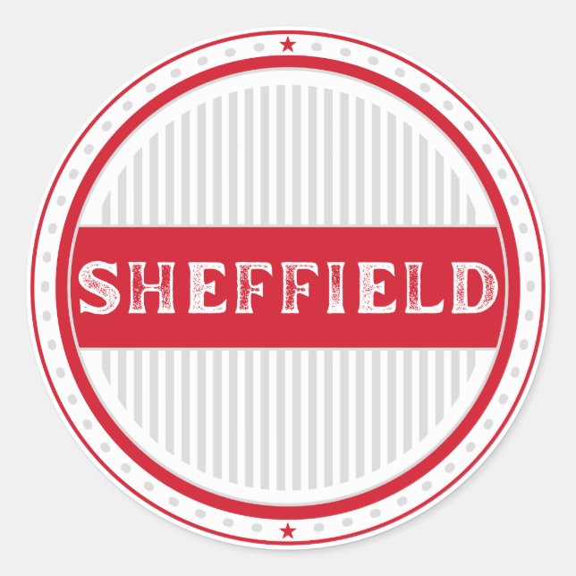 Pegatina Redonda Sheffield City Pride Emblem – English Identity (Anverso)