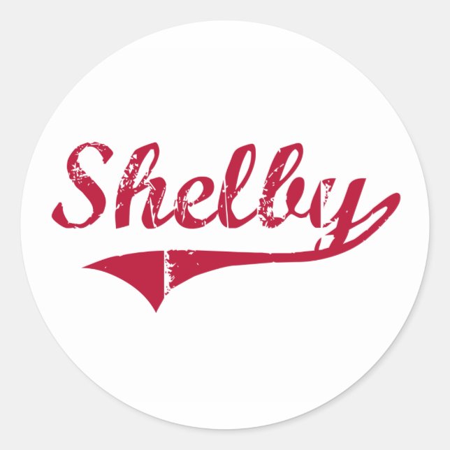 Pegatina Redonda Shelby Mississippi Classic Design (Anverso)