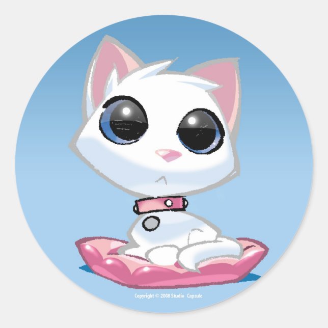 Pegatina Redonda Shell de huevo (Anverso)