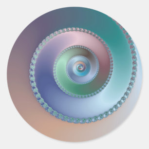 Pegatina Redonda Shell de mar - Fractal