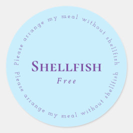 Pegatina Redonda Shellfish Free Request Sticker, Light blue, Purple