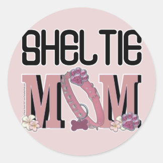 Pegatina Redonda Sheltie MOM