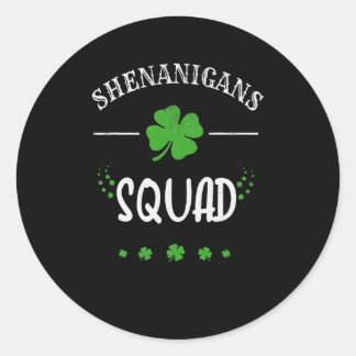 Pegatina Redonda Shenanigan Squad St Patrick Day se enorgullece irl
