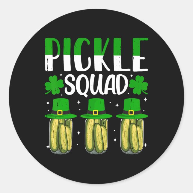 Pegatina Redonda Shenanigans Pickle Squad St Patricks (Anverso)