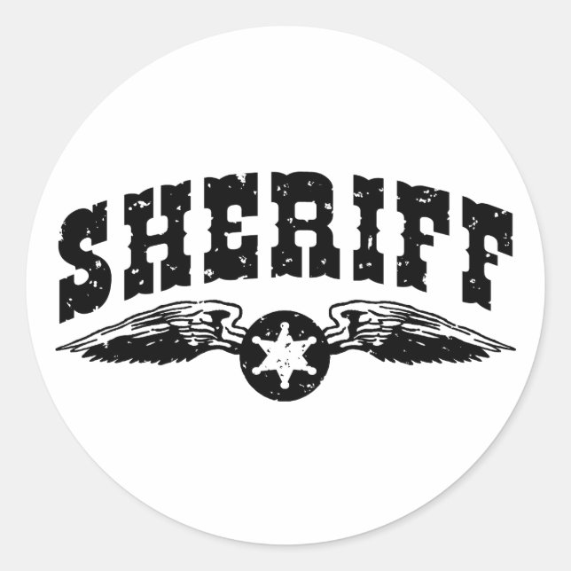 Pegatina Redonda Sheriff (Anverso)