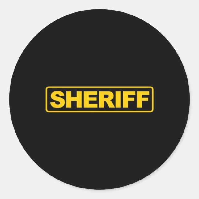 Pegatina Redonda Sheriff Front Back Print Sheriff (Anverso)