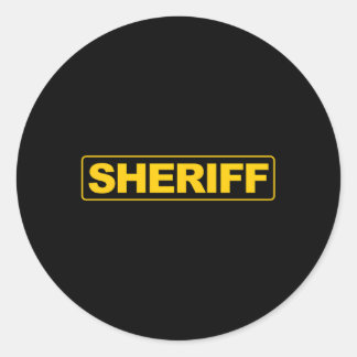 Pegatina Redonda Sheriff Front Print Law Enforce Sheriff Sheriff
