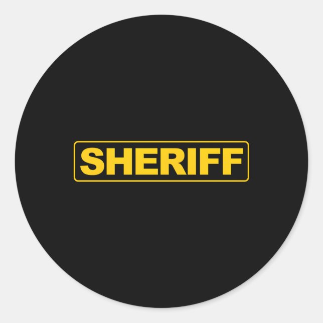 Pegatina Redonda Sheriff Front Print Law Enforce Sheriff Sheriff (Anverso)