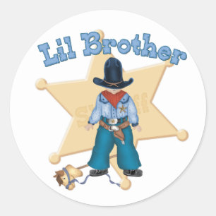 Pegatina Redonda Sheriff Little Brother