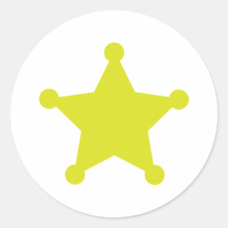 Pegatina Redonda Sheriff Star Gold