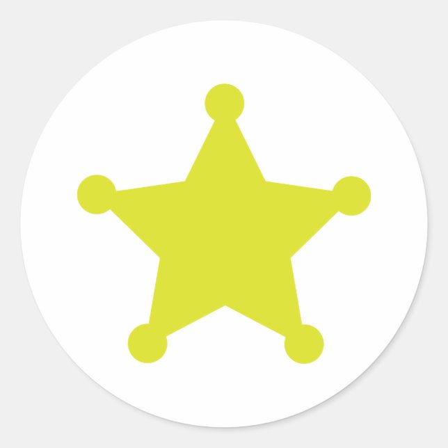 Pegatina Redonda Sheriff Star Gold (Anverso)