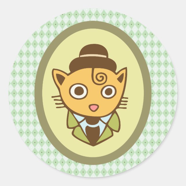 Pegatina Redonda Sherlock (Anverso)