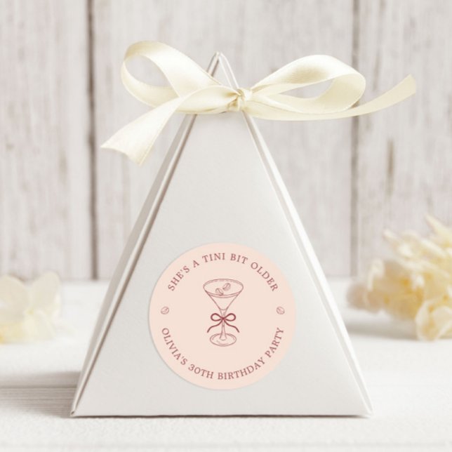 Pegatina Redonda She's A Tini Bit Older Coffee Martini Birthday (Subido por el creador)