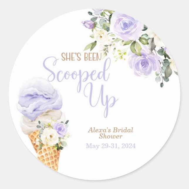 Pegatina Redonda She's Been Scooped Up (Purple) Custom  (Anverso)