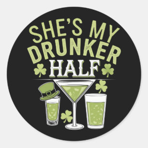 Pegatina Redonda Shes My Beker Half St Patricks Matando Pareja