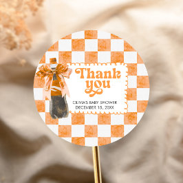 Pegatina Redonda She's Ready to Pop Baby Shower