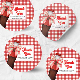 Pegatina Redonda She's Ready to Pop Baby Shower