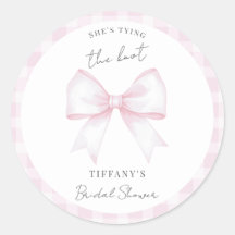 She's Tying The Knot Pink Blush Bow Bridal Shower