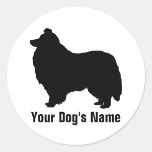 Pegatina Redonda Shetland epepdog ェ・ ラ・ ド・プ ド グ