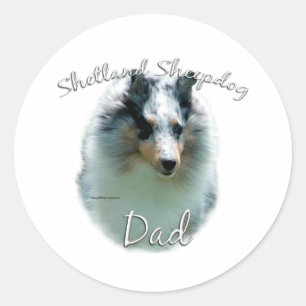 Pegatina Redonda Shetland Sheepdog (merle) Dad 2