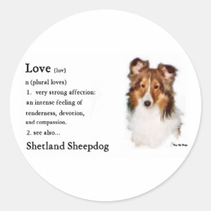 Pegatina Redonda Shetland Sheepdog Sheltie Art Gifts