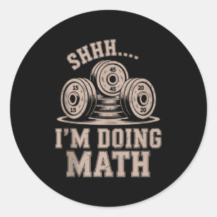 Pegatina Redonda Shhh estoy haciendo matemáticas divertido cristian