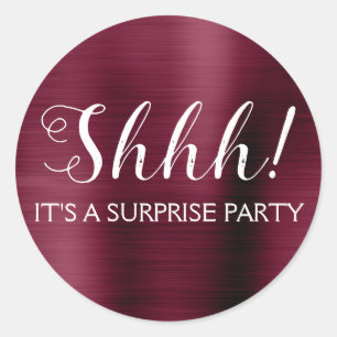 Pegatina Redonda ¡Shhh! Surprise Birday Party