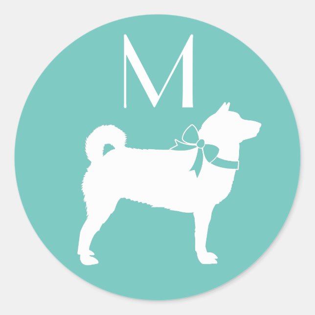 Pegatina Redonda Shiba Inu Dog Puppy (Anverso)