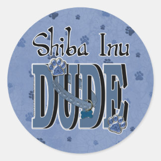 Pegatina Redonda Shiba Inu DUDE