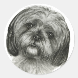 Pegatina Redonda Shih Tzu