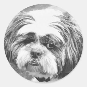 PEGATINA REDONDA SHIH TZU DOG