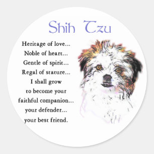 Pegatina Redonda Shih Tzu Lovers Regalos