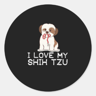 Pegatina Redonda Shih Tzu | Me encanta My Shih Tzu