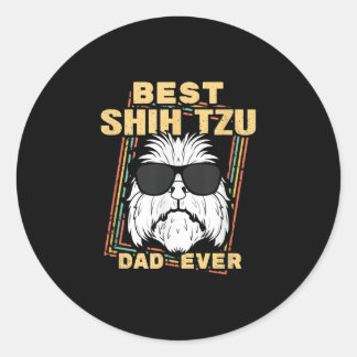 Pegatina Redonda Shih Tzu | Mejor Shih Tzu Dad