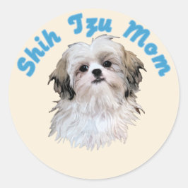Pegatina Redonda Shih Tzu Mom