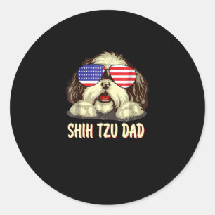 Pegatina Redonda Shih Tzu   Shih Tzu Dad Gift