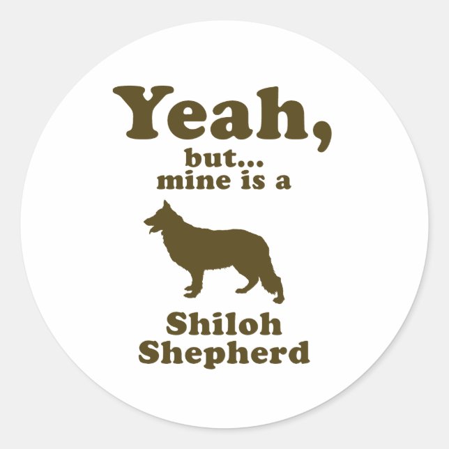 Pegatina Redonda Shiloh Shepherd (Anverso)