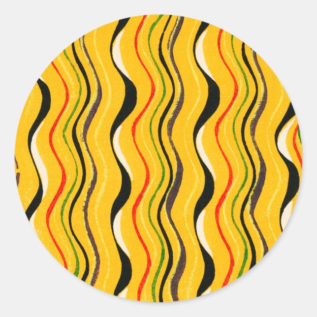 Pegatina Redonda Shima-Shima, Japanese Pattern, (Anverso)