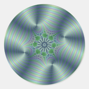 Pegatina Redonda Shimmerine - Arte Fractal