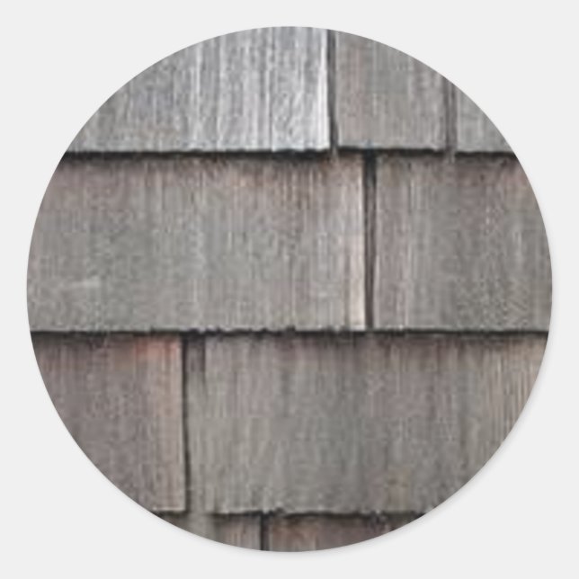 Pegatina Redonda Shingles Weathered (Anverso)
