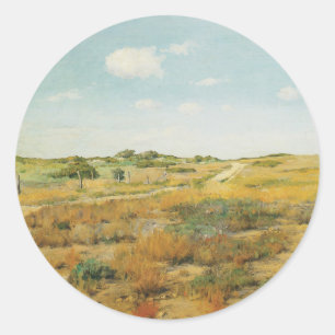 Pegatina Redonda Shinnecock Hills por William Merritt Chase